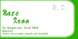 mate kroo business card